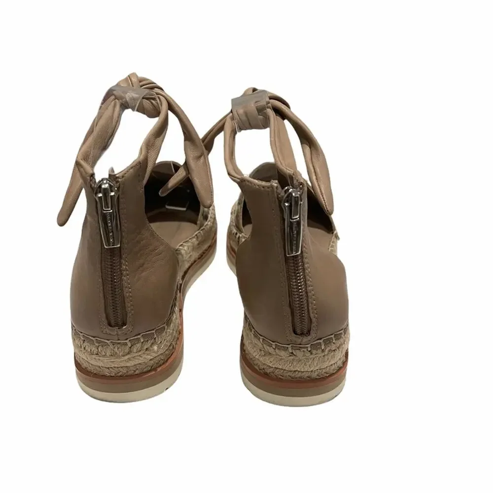 Vince Camuto Binadee Espadrille Ankle Tie Platform Leather Size 9.5